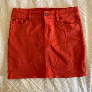 J Crew Factory Orange Denim Skirt